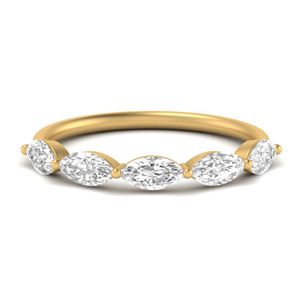 floating 5 marquise stone wedding band in FD9346B0.25CT NL YG