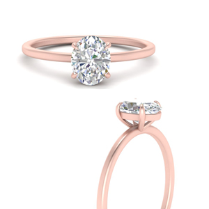 oval shaped thin classic solitaire engagement ring in FD9358OVRANGLE3 NL RG