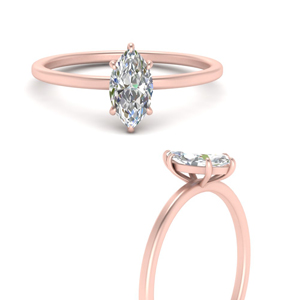 Marquise Cut Thin Classic Solitaire Ring
