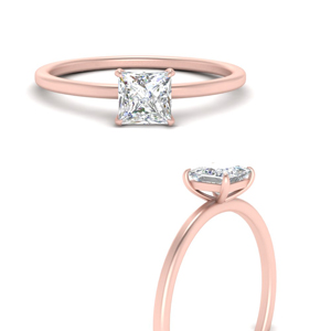 princess cut thin classic solitaire engagement ring in FD9358PRRANGLE3 NL RG