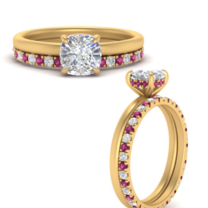 hidden-cushion-cut-halo-ring-eternity-pink-sapphire-wedding-band-in-FD9359CUGSADRPIANGLE3-NL-YG-B3