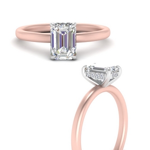 Details about   1ct Emerald Cut Pink Ruby Hidden Halo Wedding Engagement Ring 14k Rose Gold Over 