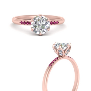 Pink Sapphire Simple Vintage Wedding Ring