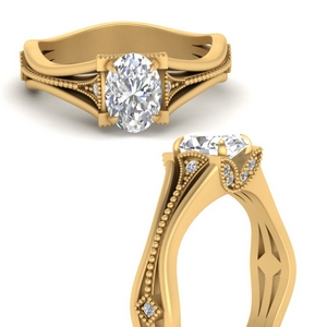 Vintage Floral Engagement Ring