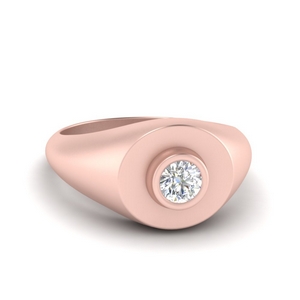 Bezel Diamond Signet Ring