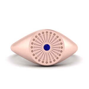 Sapphire Signet Rays Ring