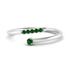 Spiral Stacking Emerald Ring