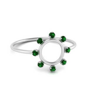 Open Circle Stackable Emerald Ring