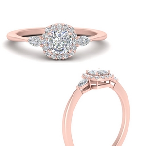 Halo Pear Accent Diamond Ring