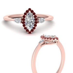 Marquise Diamond Rings With Ruby