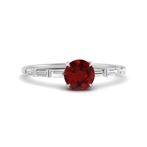 Thin Ruby Ring With Baguette