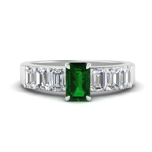 Prong Emerald Wedding Ring