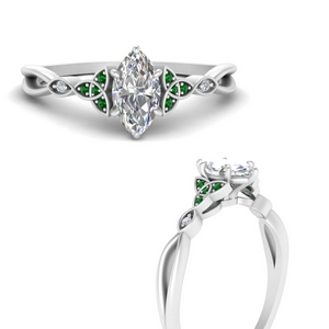 celtic-knot-split-marquise-cut-diamond-engagement-ring-with-emerald-in-FD9609MQRGEMGRANGLE3-NL-WG