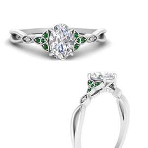 celtic-knot-split-oval-shaped-diamond-engagement-ring-with-emerald-in-FD9609OVRGEMGRANGLE3-NL-WG