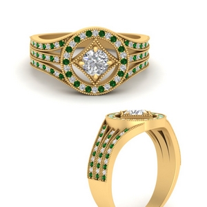 compass-point-halo-diamond-vintage-engagement-ring-with-emerald-in-FD9611RORGEMGRANGLE-NL-YG