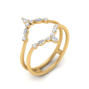 Milgrain Contour Diamond Ring Guard