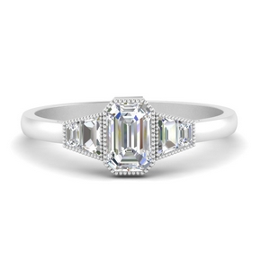Emerald Shape Engagement Rings