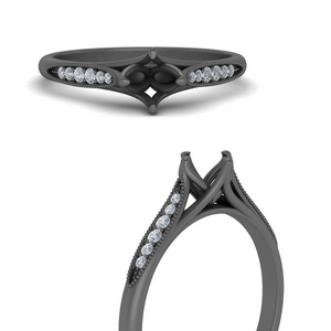 Compass Point Black Gold Ring Setting