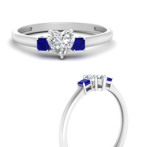Three Stone Ring With Sapphire