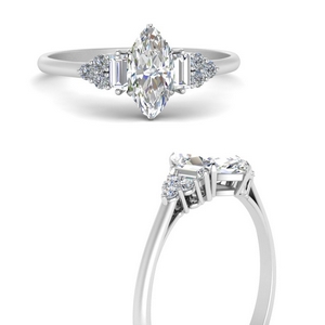 Moissanite Marquise Engagement Ring