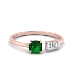 Open Emerald Ethical Engagement Ring