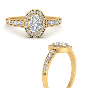 Halo Tapered Shank Diamond Ring