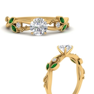 delicate-flower-round-diamond-ring-with-emerald-in-FD9707RORGEMGRANGLE3-NL-YG