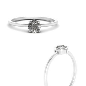Salt And Pepper Solitaire Ring