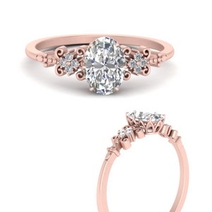 Oval Filigree Art Deco Diamond Ring