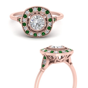 Details about   Round 1Ct Green Emerald Moissanite Pave Halo Ring Women Jewelry Size 6 7 8 9