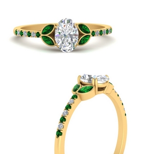 Marquise Accented Lab Diamond Ring