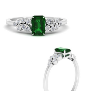 Emerald Cluster Wedding Ring