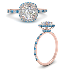 Purchase Our Blue Topaz Halo Engagement Rings at Affordable Prices