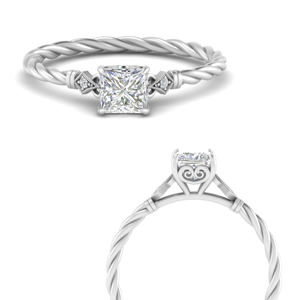 Princess Cut 3 Stone Lab Diamond Rings