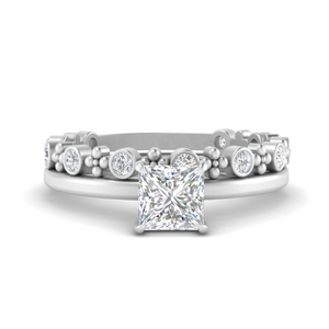 Princess Cut Lab Diamond Ring Sets