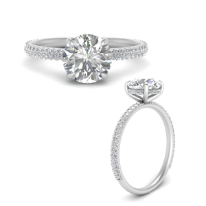 White Gold Under Halo Diamond Engagement Ring