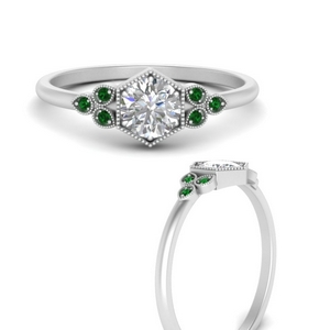 Art Deco Hexagon Emerald Ring