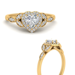 Heart Halo Diamond Vintage Ring