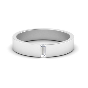 Flat Solitaire Band With Baguette