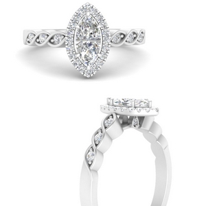 Marquise Diamond Halo Rings