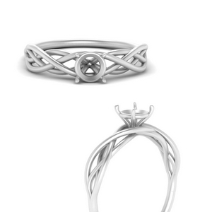 Semi Mount Intertwined Solitaire Ring