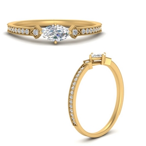 East West Delicate Diamond Ring