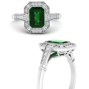 Emerald Vintage Art Deco Ring