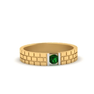Emerald Mens Wedding Rings