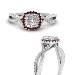 Infinity Halo Ruby Intertwined Ring