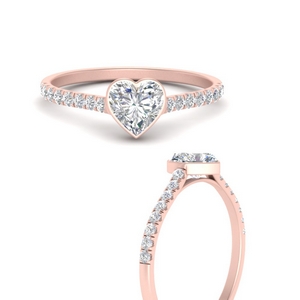 Heart Shape Side Stone Engagement Rings