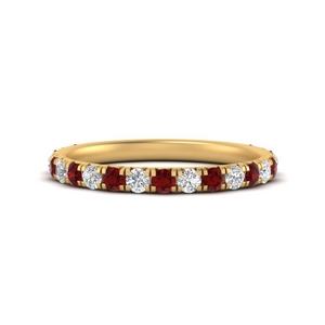0.50 Ct. Simple Pave Ruby Band