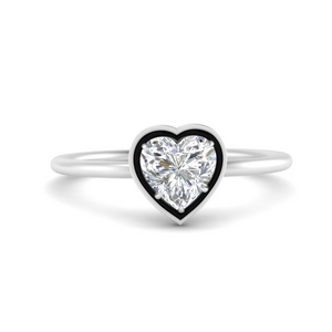 Heart Solitaire Lab Diamond Rings