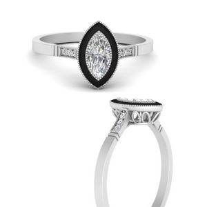 Marquise Shaped Halo Lab Diamond Rings