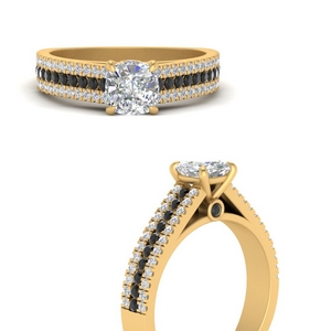 Black Diamond Wedding Band Nine Stone Ring Right Hand Round Pave Womens Fancy .25ct 10k Yellow Gold 